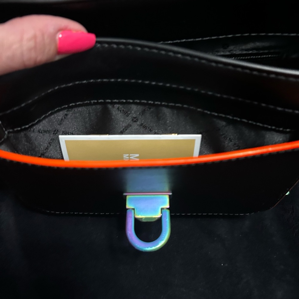 Michael Kors Black Crossbody Bag with Multicolor Neon Details - Picture 8 of 9
